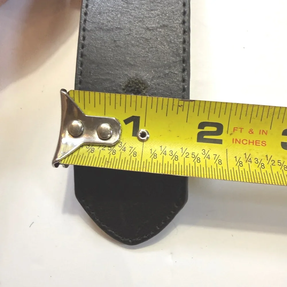 Wrangler Mens Black Genuine Leather Belt 38 Western Gunmetal Buckle BW29271